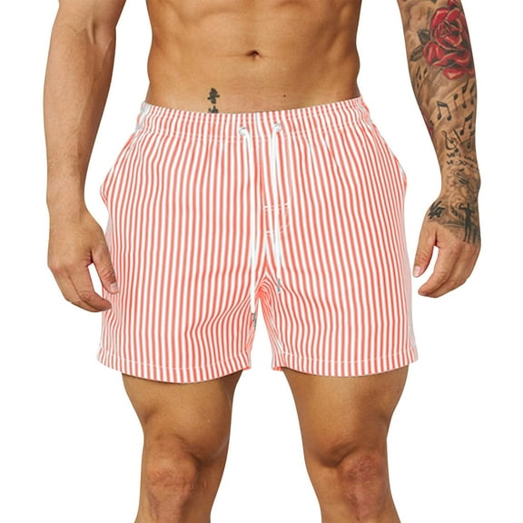 JIUKE Pajamas Short for Men Drawstring Low Waisted Drawstring Sleep Shorts Wide Leg Striped Comfy Lounge Shorts