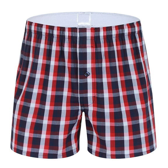 JIUKE Pajamas Shorts for Men Plaid Summer Shorts High Waisted Home Wear Comfy Loungewear Shorts Sleepwear