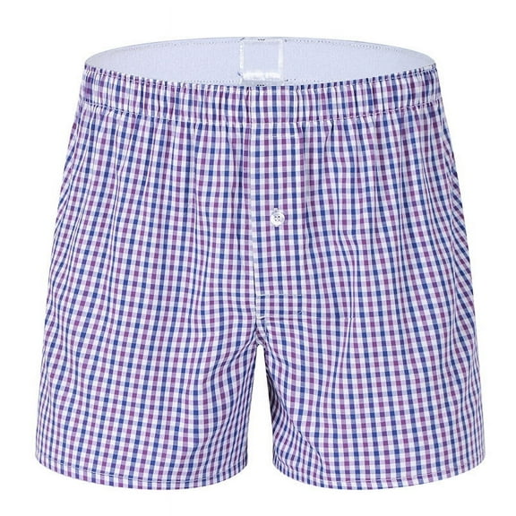 JIUKE Pajamas Shorts for Men Plaid Summer Shorts High Waisted Home Wear Comfy Loungewear Shorts Sleepwear