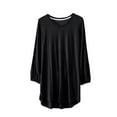 thumbnail image 1 of JIUKE Pjs Tops for Women Oversized Half Sleeve Round Neck Loose Soft Nightwear Casual Pajamas Shirts Top, 1 of 3