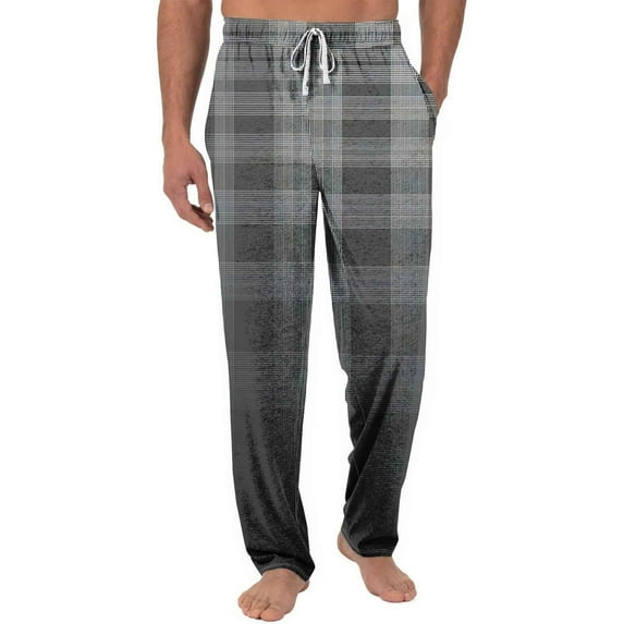 JIUKE Plaid Pajamas Pants for Men Casual Summer Drawstring Baggy Comfy Lounge Pjs Bottoms Homewear