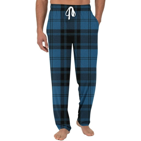 JIUKE Plaid Pajamas Pants for Men Casual Summer Drawstring Baggy Comfy Lounge Pjs Bottoms Homewear