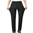 thumbnail image 1 of JIUKE Plus Size Pants for Men High Waisted Solid Color Straight Leg Fitted Flat Front Stretchy Casual Pant, 1 of 6