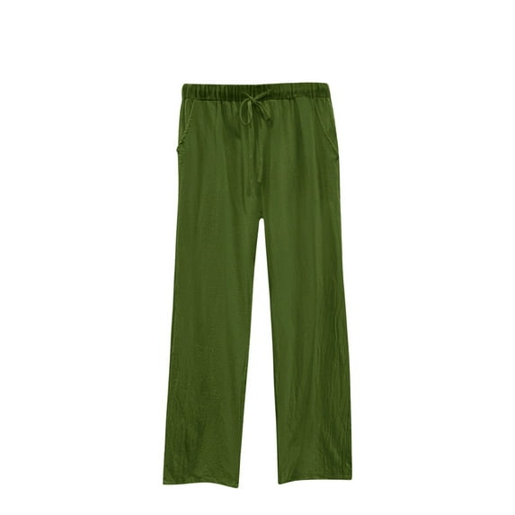 JIUKE Plus Size Pants for Women High Waisted Drawstring Straight Leg Solid Color Comfy Loose Lounge Trousers Size S