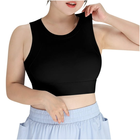JIUKE Plus Size Sport Bras for Women Hollow out Back Full Coverage Yoga Bras Seamless Stretchy Comfort Workout Bras Size S