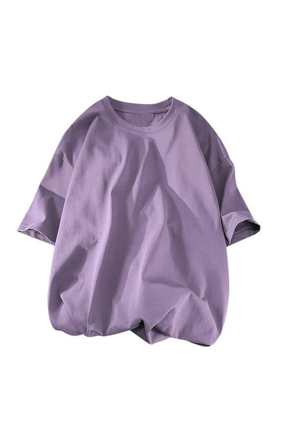 Plus Size T-Shirts for Men Oversized Short Sleeve Crew Neck Solid Color Loose Comfy Plain Tees