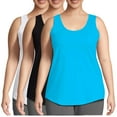 thumbnail image 1 of JIUKE Plus Size Tank Tops for Women Sleeveless Round Neck Basic Loose Casual Plain Tunic Tops 3 Pack Blue 3XL, 1 of 6