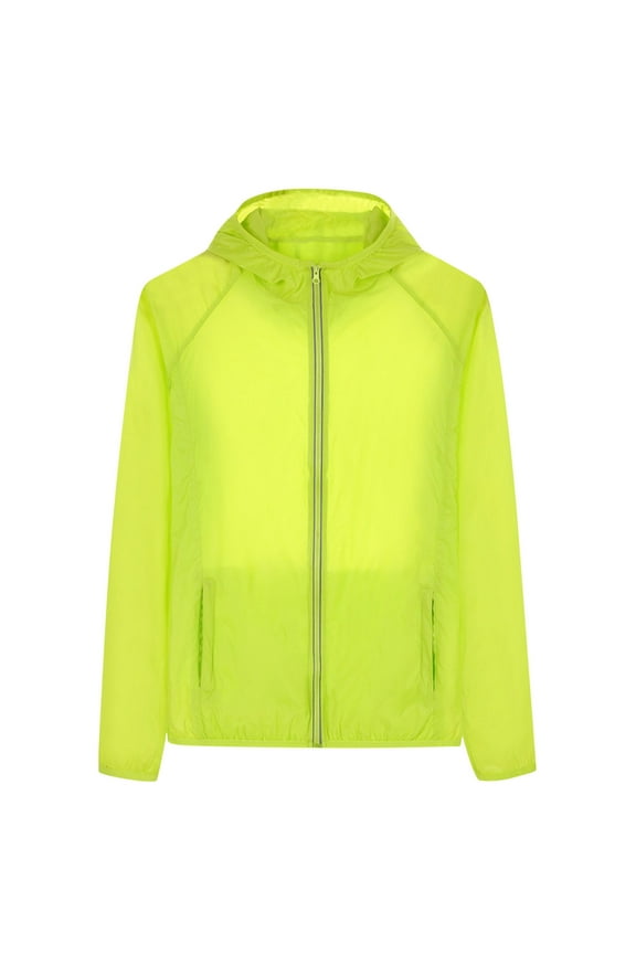 Rain Jackets Women Sun Protection Full Zip up Long Sleeve Shirts Unisex Lightweight Hiking Jackets Size L