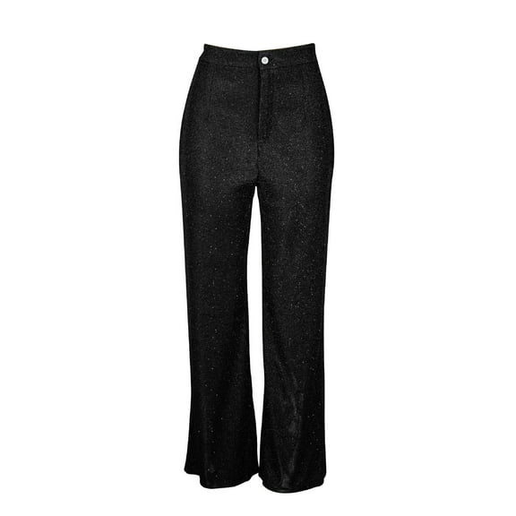 JIUKE Sequin Pants for Women Dressy Casual High Waisted Wide Leg Baggy Sparkly Party Lounge Trousers