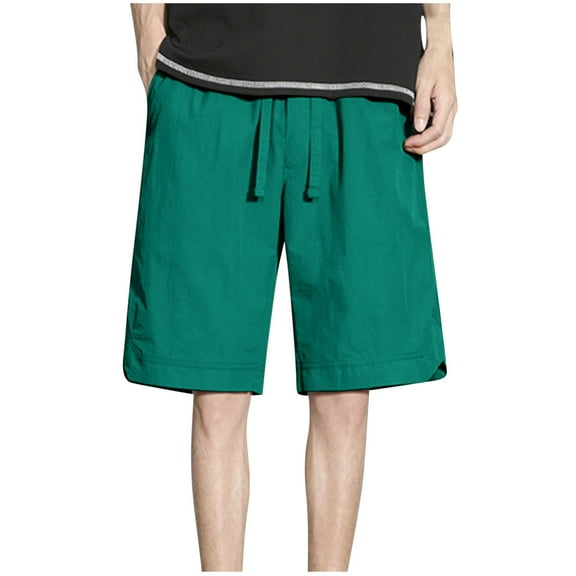 JIUKE Shorts for Men Drawstring High Waisted Causal Shorts Solid Color Wide Leg Summer Lounge Shorts