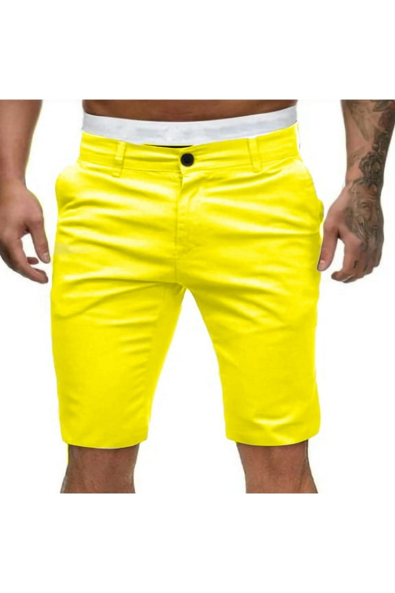 Shorts for Men Low Waisted Flat Front Dress Shorts Tapered Leg Casual Solid Color Workwear Shorts with Pocket
