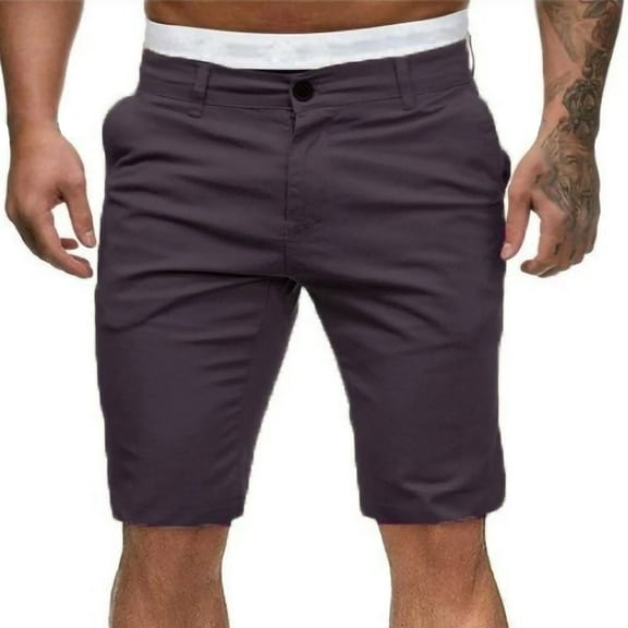 JIUKE Shorts for Men Low Waisted Flat Front Dress Shorts Tapered Leg Casual Solid Color Workwear Shorts with Pocket
