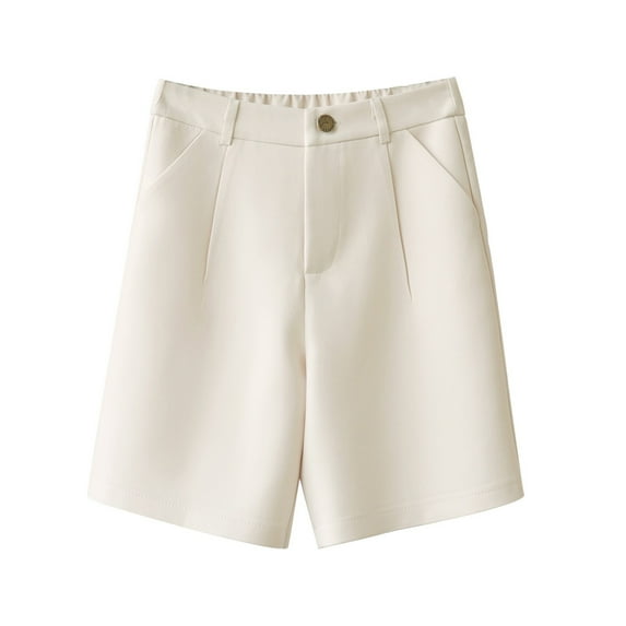 JIUKE Shorts for Women Summer Dressy Casual Elastic Waisted Knee Length Shorts with Pockets