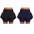 thumbnail image 1 of JIUKE Skorts for Women Belly Control High Waisted Athletic Tennis Skirts 2 in 1 Solid Color Tight Shorts 2 Pack, 1 of 3