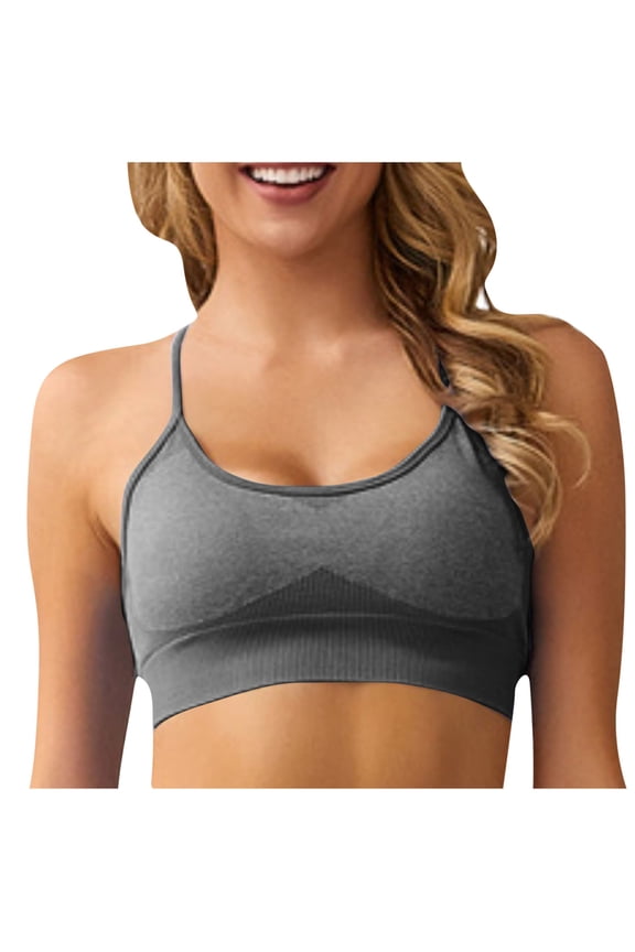 Sport Bras for Women Strappy Crisscross Cropped Yoga Workout Bras Wireless Push up Seamless Bras Size L