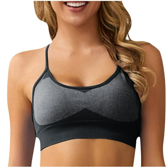 JIUKE Sport Bras for Women Strappy Crisscross Cropped Yoga Workout Bras Wireless Push up Seamless Bras Size XS