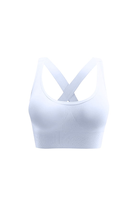 Sports Bra for Women Criss Cross Strappy Bras Seamless High Support Yoga Exercise Athletic Bras Size L
