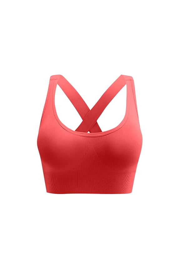 Sports Bra for Women Criss Cross Strappy Bras Seamless High Support Yoga Exercise Athletic Bras Size M