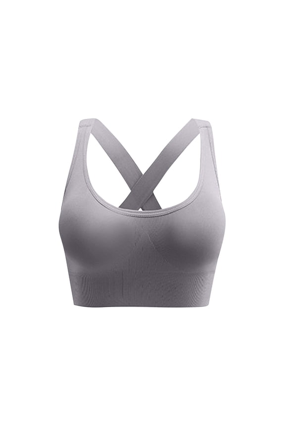 Sports Bra for Women Criss Cross Strappy Bras Seamless High Support Yoga Exercise Athletic Bras Size S