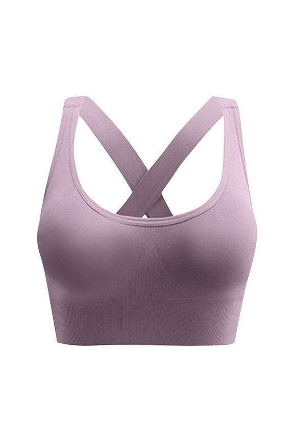 Sports Bra for Women Criss Cross Strappy Bras Seamless High Support Yoga Exercise Athletic Bras Size S