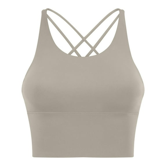 JIUKE Sports Bras for Women Longline Criss Cross Back Yoga Bras Wireless Push up Running Workout Bra Crop Tops Size 12