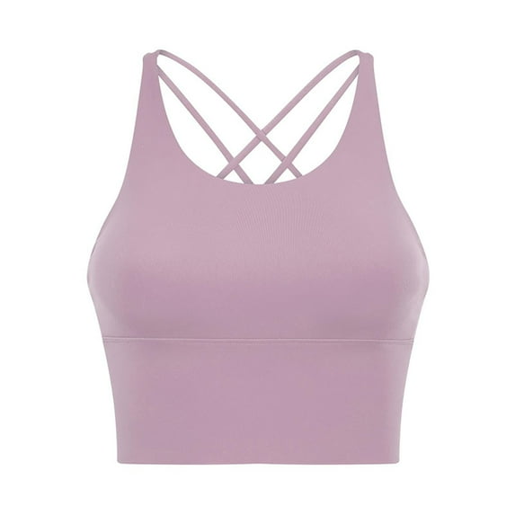 JIUKE Sports Bras for Women Longline Criss Cross Back Yoga Bras Wireless Push up Running Workout Bra Crop Tops Size 8