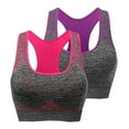 thumbnail image 1 of JIUKE Sports Bras for Women Medium Support Seamless Yoga Bras Stretchy Gym Activewear Racerback Bras 2 Pack, 1 of 8