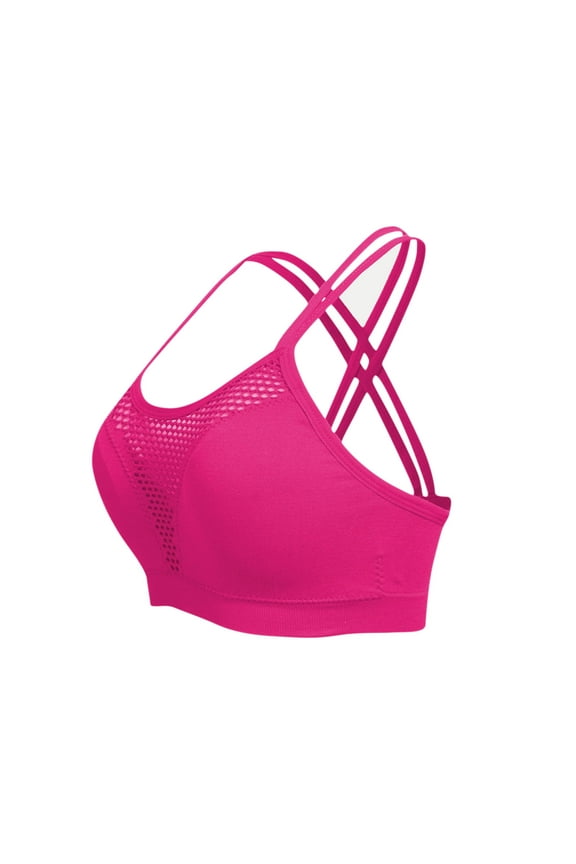 Square Neck Sports Bras for Women Criss Cross Back Wireless Workout Bras Hollow out Front High Support Gym Bras Size 4XL