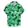 thumbnail image 1 of JIUKE St Patricks Day Shirt Men Short Sleeve Button down T-Shirts Shamrock Print Graphic Tee Shirts Causal Summer Tops, 1 of 5