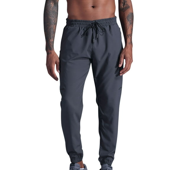 JIUKE Sweatpants for Men Drawstring High Waisted Tapered Joggers Lightweight Workout Trackpants with Pockets