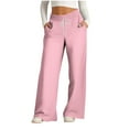 thumbnail image 1 of JIUKE Sweatpants for Women Loose Fitted Casual Wide Leg Trousers Drawstring High Waisted Lounge Pants with Pockets, 1 of 4