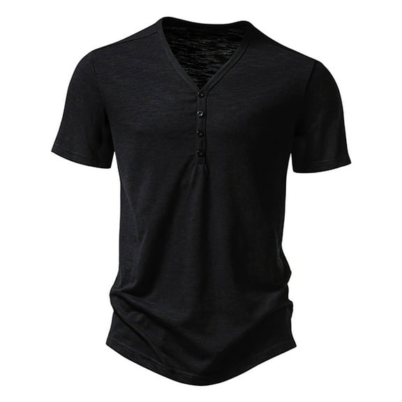JIUKE T-Shirts for Men Loose Fitted V Neck Tees Short Sleeve Solid Color Dressy Casual Summer Tops