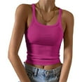 thumbnail image 1 of JIUKE Tank Top for Women Summer Sleeveless Round Neck Shirts Ribbed Knit Tight Fitted Basic Slim Going out Tops, 1 of 5
