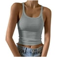 thumbnail image 1 of JIUKE Tank Top for Women Summer Sleeveless Round Neck Shirts Ribbed Knit Tight Fitted Basic Slim Going out Tops, 1 of 5
