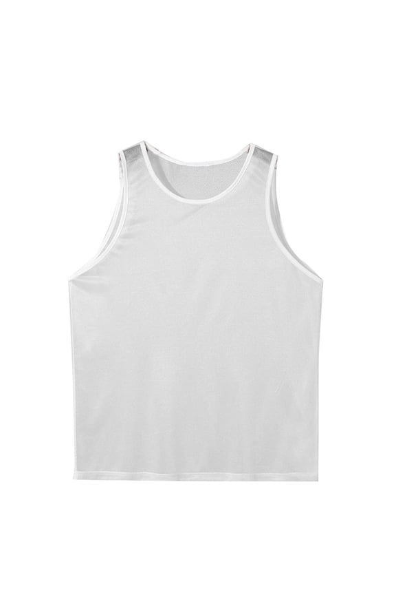 Tank Tops for Mens Sleeveless Crop Shirts Crewneck Solid Color Muscle Workout Gym Tees