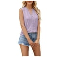 thumbnail image 1 of JIUKE Tank Tops for Women Eyelet Sleeveless Summer Top Lace V Neck Dressy Casual Loose Fitted Blouses, 1 of 7