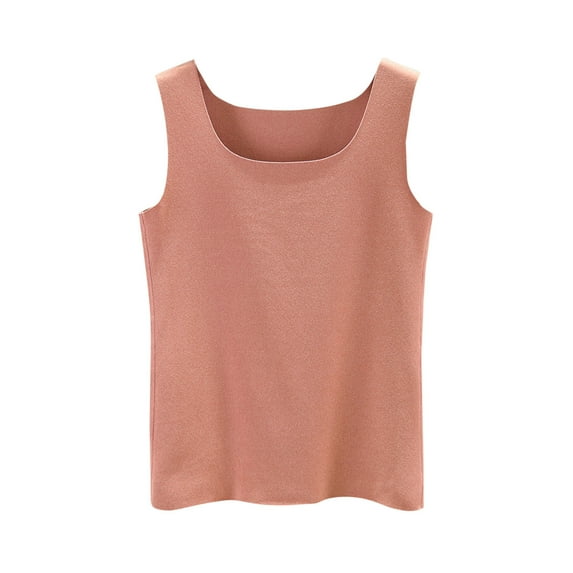 JIUKE Tank Tops for Women Round Neck Solid Color Undershirts Sleeveless Loose Casual Comfy Base Layer Tees