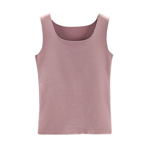 JIUKE Tank Tops for Women Round Neck Solid Color Undershirts Sleeveless Loose Casual Comfy Base Layer Tees