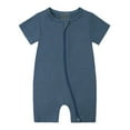 thumbnail image 1 of JIUKE Unisex Rompers Infant Baby Boy Girl Clothes Jumpsuit Short Sleeve Onesie Zipped Bodysuit Solid Color, 1 of 2