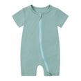 thumbnail image 1 of JIUKE Unisex Rompers Infant Baby Boy Girl Clothes Jumpsuit Short Sleeve Onesie Zipped Bodysuit Solid Color, 1 of 2