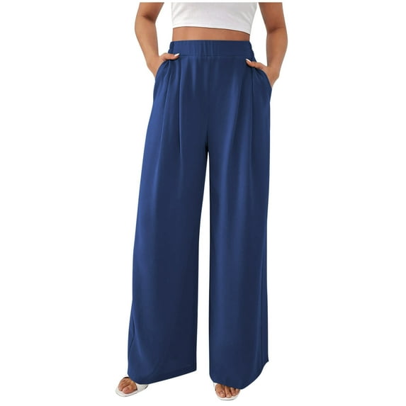 JIUKE Wide Leg Pants for Women High Waisted Dress Pants Straight Leg Pleated Work Office Trousers