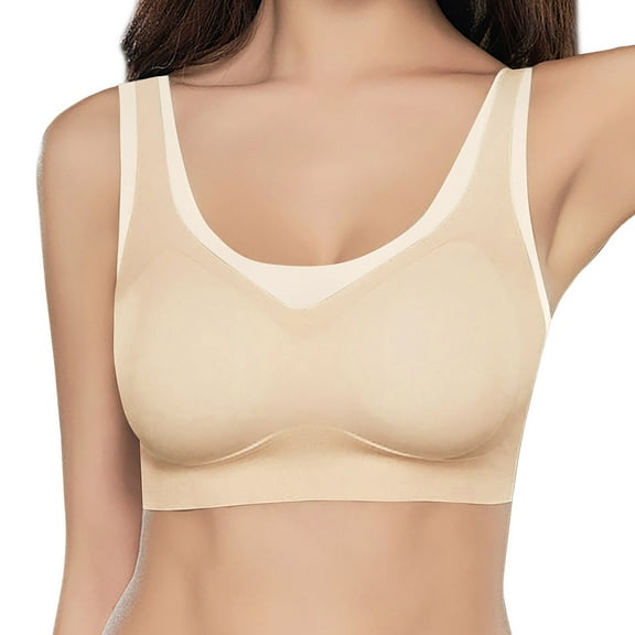 JIUKE Wireless Bras for Women Push up Bras Seamless Supportive Full Coverage Comfortable Everyday Bras