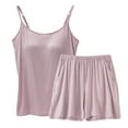 thumbnail image 1 of JIUKE Womens 2 Piece Pajama Sets Summer Shorts and Adjustable Spaghetti Strap Cami Top with Built in Bra, 1 of 6