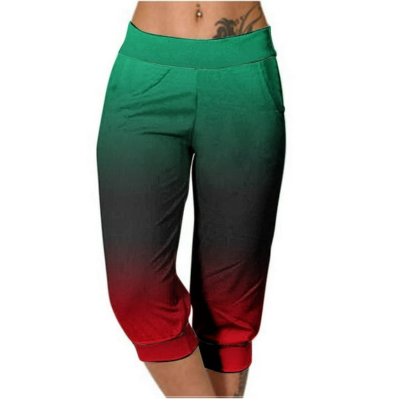 JIUKE Womens Capri Pants High Waisted Drawstring Baggy Joggers Running Gym Cropped Sweatpants with Pockets Size XL