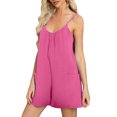 thumbnail image 1 of JIUKE Womens Jumpsuits Summer Casual Sleeveless Rompers Deep V Neck Loose Fitted Overalls with Pockets, 1 of 8