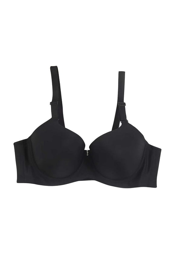 Womens Push up Bras No Underwire Full Cleavage Liftup Bra Seamless soft everyday Bras Black 85D/38