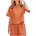 thumbnail image 1 of JIUKE Womens Short Sleeve T Shirts Cotton Linen Lightweight Tees Loose Comfy Crew Neck Oversized Blouses Size XL, 1 of 6
