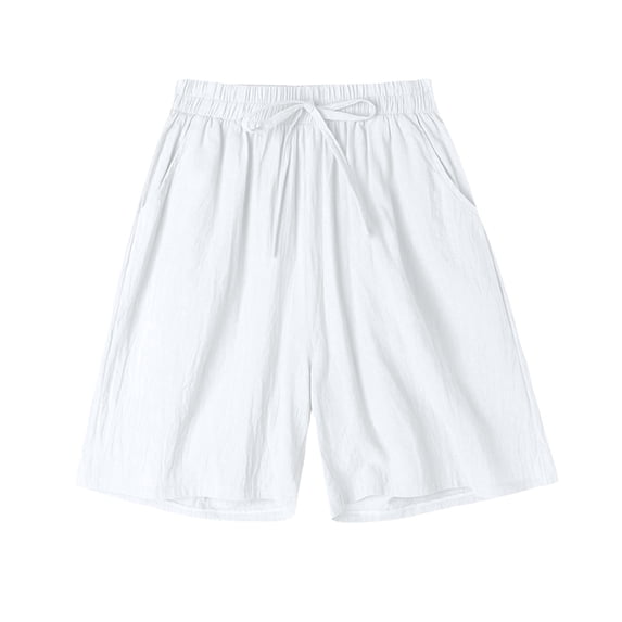 JIUKE Womens Shorts Casual Summer Drawstring High Waisted Vacation Beach Knee Length Shorts with Pockets