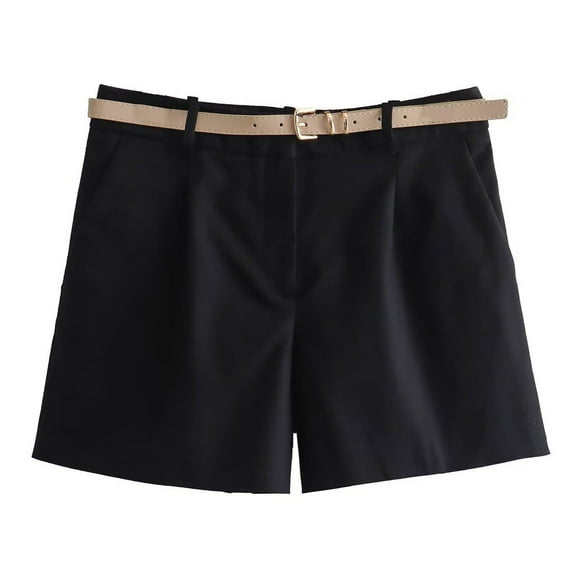 JIUKE Womens Shorts High Waisted Belt Pleated Business Casual Shorts Summer Solid Color Work Shorts with Pockets