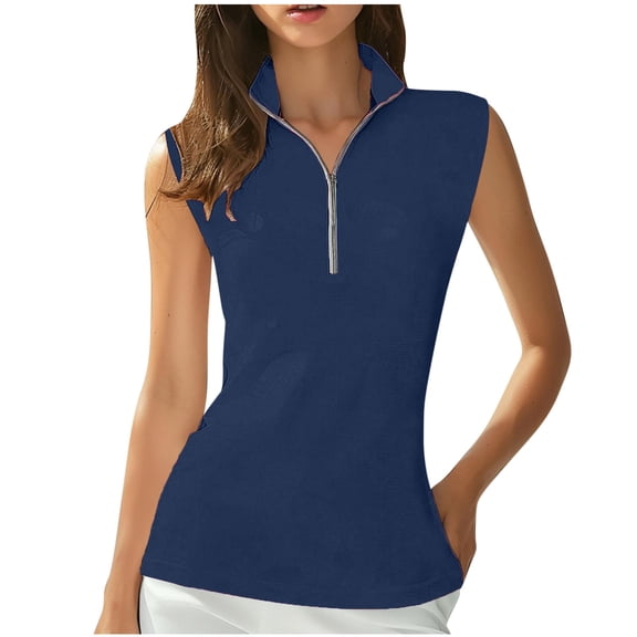 JIUKE Womens Tank Tops Sleeveless Half Zip Collared Quick Dry Casual Workout Golf Tennis Tee Shirts Size XXL